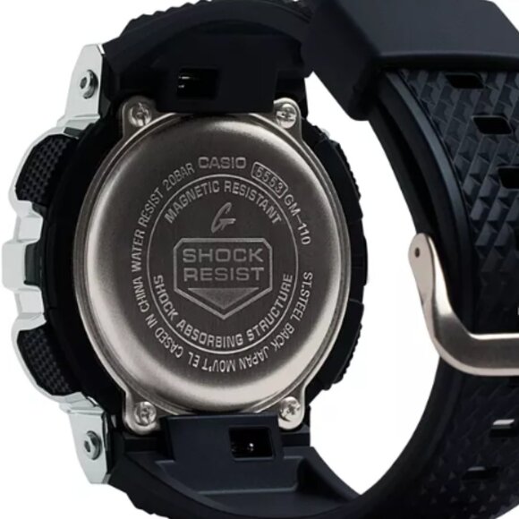 NWT G-Shock Men's Analog-Digital Black Resin Strap 52mm, GM110-1A Black & Silver - Picture 5 of 5